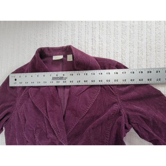 Halogen Womens Plum Corduroy Blazer Jacket Large Two-Button Pockets Casual - Picture 5 of 7